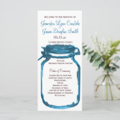 Blue Mason Jar Country Wedding Programs Programma (Staand voorkant)
