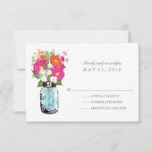 Blue Mason Jar et Gerber Daisies RSVP (Devant)