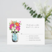Blue Mason Jar et Gerber Daisies RSVP (Debout devant)