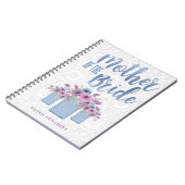 Blue Mason Jar Floral Moeder van de Bride Notitieboek (Linkerzijde)