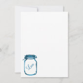 Blue Mason Jar Pays Mariage rustique Invitations (Dos)