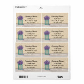 Blue Mason Jar Violets Label (Full Sheet)