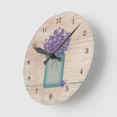 Blue Mason Jar Violets Wall klok (Hoek)