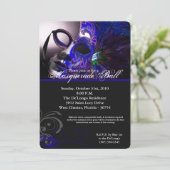 Blue Masquerade Ball Mask Costume Halloween Part Kaart (Staand voorkant)