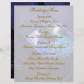 Blue Masquerade Ball Wedding Menu Flyer (Voorkant / Achterkant)