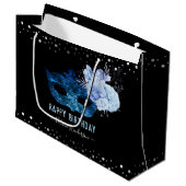 Blue Masquerade Birthday Party Groot Cadeauzakje (Voorkant Gekanteld)