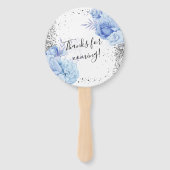 Blue Masquerade Birthday Party Handwaaier (Achterkant)