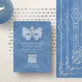 Blue Masquerade Mask Quinceanera QR RSVP Informatiekaartje