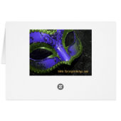 Blue Masquerade Mask Table Number Card (Achterkant Horizontaal)