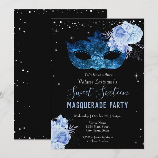 Blue Masquerade Sweet Sixteen (Voorkant / Achterkant)