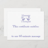 Blue Massage Hands Cadeaubon (Voorkant / Achterkant)