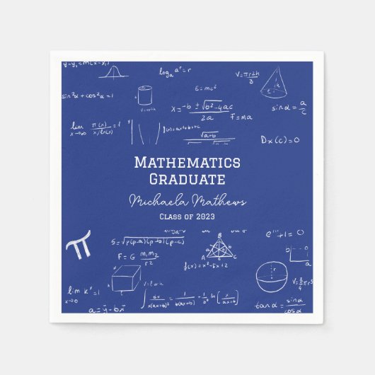 Blue Mathematics Graduate Class of Graduation Servet (Voorkant)