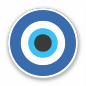 Blue Mati Evil Eye charme ronde vinyl sticker (Voorkant)