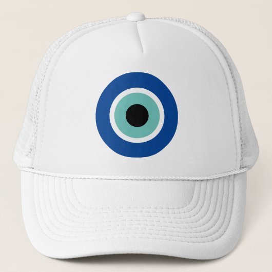 Blue Mati Evil Eye luck & protection logo Trucker Pet (Voorkant)