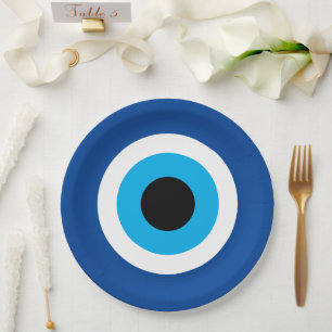 Blue Mati Evil Eye Nazar bruiloft Papieren Bordje