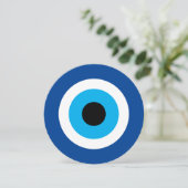 Blue Mati Evil Eye nazar rond faire-part de mariag (Debout devant)