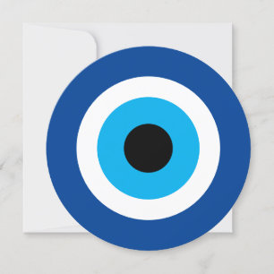 Blue Mati Evil Eye nazar ronde huwelijksuitnodigin Kaart