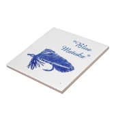 "Blue Matuka"-golfforel vliegende tegel. Tegeltje (Zijkant)