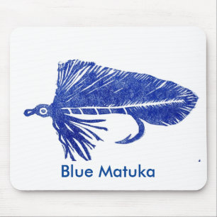 "Blue Matuka" Klassieke forel Fly Mousepad Muismat
