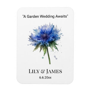 Blue Meadow Magic: Waterverf Cornflower Art Magneet