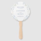 Blue Meadow Wild Flower Wreath Wedding Program Handwaaier (Voorkant)