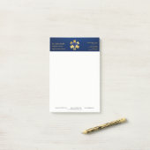 Blue Medical 3D Caduceus Gold Cross Post-it® Notes (Op bureau)