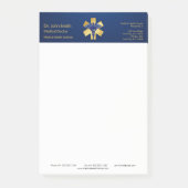 Blue Medical 3D Caduceus Gold Cross Post-it® Notes (Voorkant)