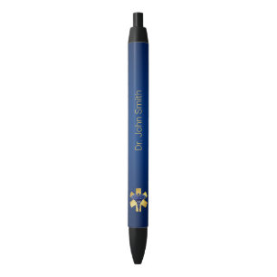 Blue Medical 3D Caduceus Gold Cross Zwarte Inkt Pen