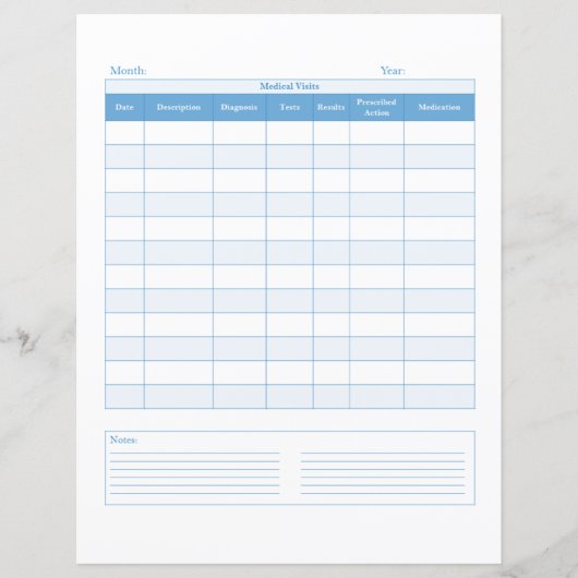 Blue Medical Visings Personal Planner Stationery (Voorkant)