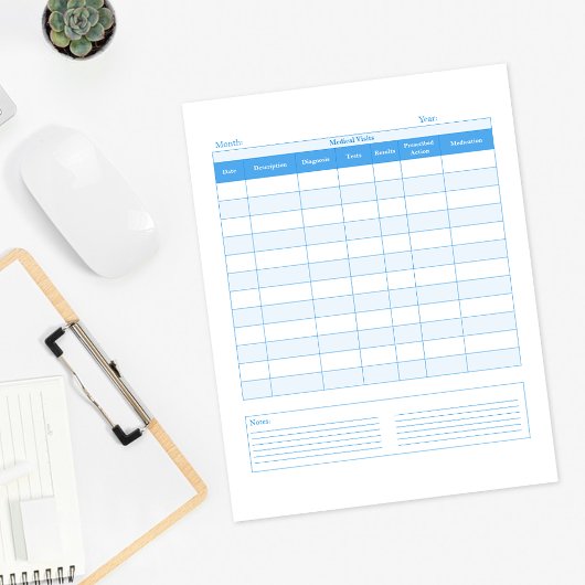 Blue Medical Visings Personal Planner Stationery