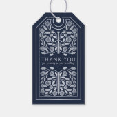 Blue Medieval Silver Sword Wedding Thank You Cadeaulabel (Voorkant)