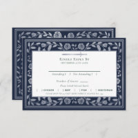 Blue Medieval Sword Wedding RSVP Enclosure Kaart