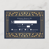Blue Medieval Sword Wedding RSVP Enclosure Kaart (Voorkant)