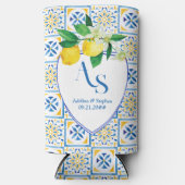 Blue Mediterrane Tegels Italië Crest Lemon Wedding (Voorkant)