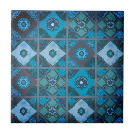 Blue Mediterranean Bloom Ceramic Tegel Tegeltje