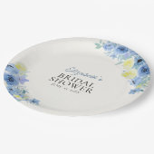 Blue Mediterranean Lemon Bridal shower Papieren Bordje (Gekanteld)