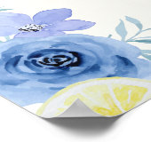 Blue Mediterranean Lemon Bridal shower Poster (Hoek)