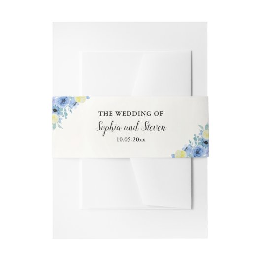 Blue Mediterranean Lemon Wedding Uitnodigingen Wikkel (Voorkant Voorbeeld)