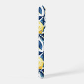 Blue Mediterranean Style Lemon Pattern iPhone Case (Côté droit)