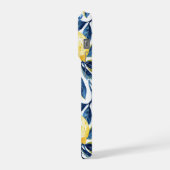Blue Mediterranean Style Lemon Pattern iPhone Case (Côté gauche)