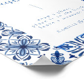 Blue Mediterranean Tegel en Citrus gastenboek Poster (Hoek)