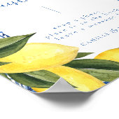 Blue Mediterranean Tegel en Citrus gastenboek Poster (Hoek)