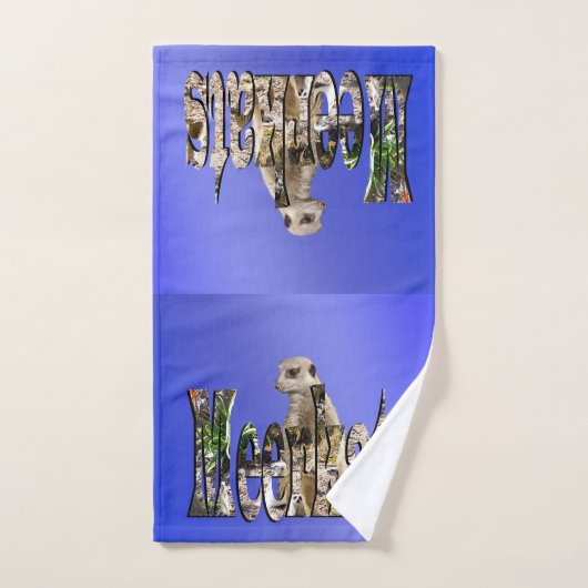 Blue Meerkats, Hand Towel Handdoek (Handdoek)