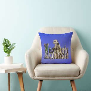 Blue Meerkats, Throw Cushion. Kussen