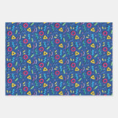 Blue Memphis Pattern Inpakpapier Vel (Voorkant 2)