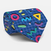 Blue Memphis Pattern Stropdas (Opgerold)