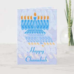 Blue Menorah Chanukah Kaarten