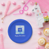  Blue Menorah Hanukkah Papieren Bordje (Feest)