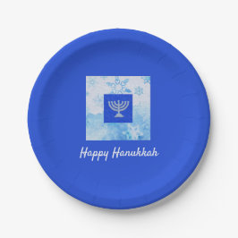  Blue Menorah Hanukkah Papieren Bordje