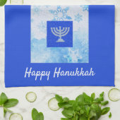 Blue Menorah Hanukkah Theedoek (Gevouwen)